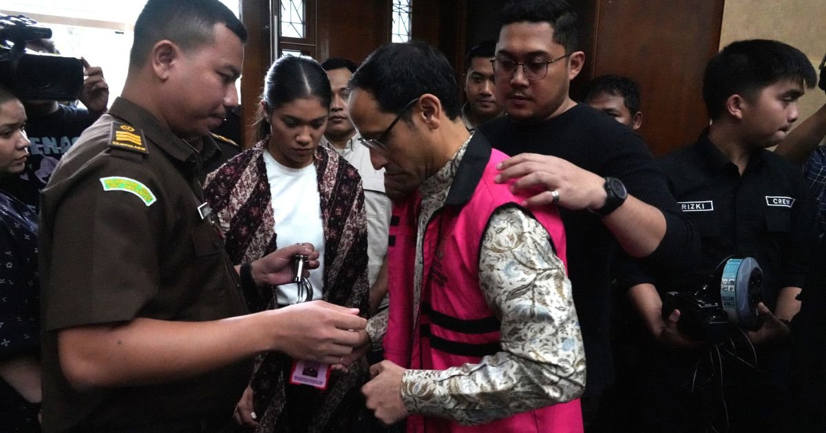 Foto: Nadiem Makarim pada sidang yang digelar di Pengadilan Tindak Pidana Korupsi pada Pengadilan Negeri Jakarta Pusat, Senin (19/1/2026).