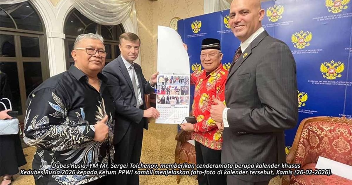 Persatuan Pewarta Warga Indonesia (PPWI) dan Kedutaan Besar Federasi Rusia untuk Indonesia menggelar buka puasa bersama di kediaman Duta Besar Rusia, Jalan Pedurenan No. 1, Kuningan, Jakarta Selatan, Kamis (26/2/2026).