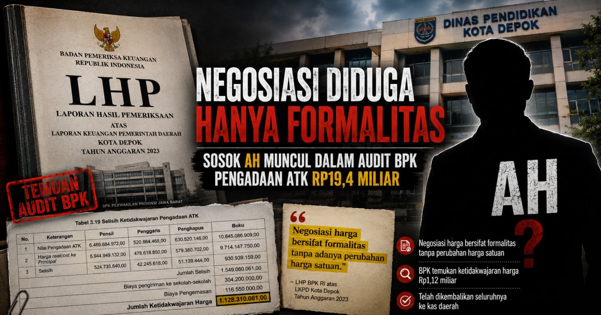 Harga Diduga Sudah Dikunci dari Awal, BPK Soroti Pengadaan ATK SD Rp19,4 Miliar di Depok