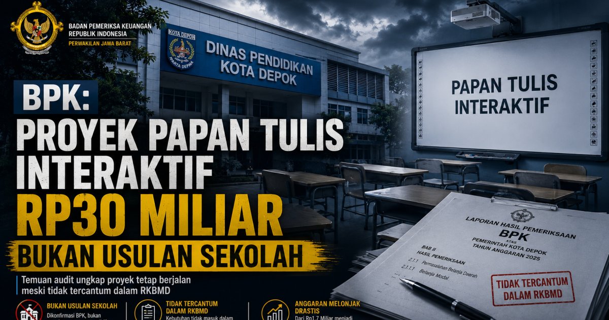 BPK: Pengadaan Papan Tulis Interaktif Rp30 Miliar di Depok Bukan Usulan Sekolah